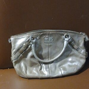Coach Shimmering Silver Shoulder Bag
